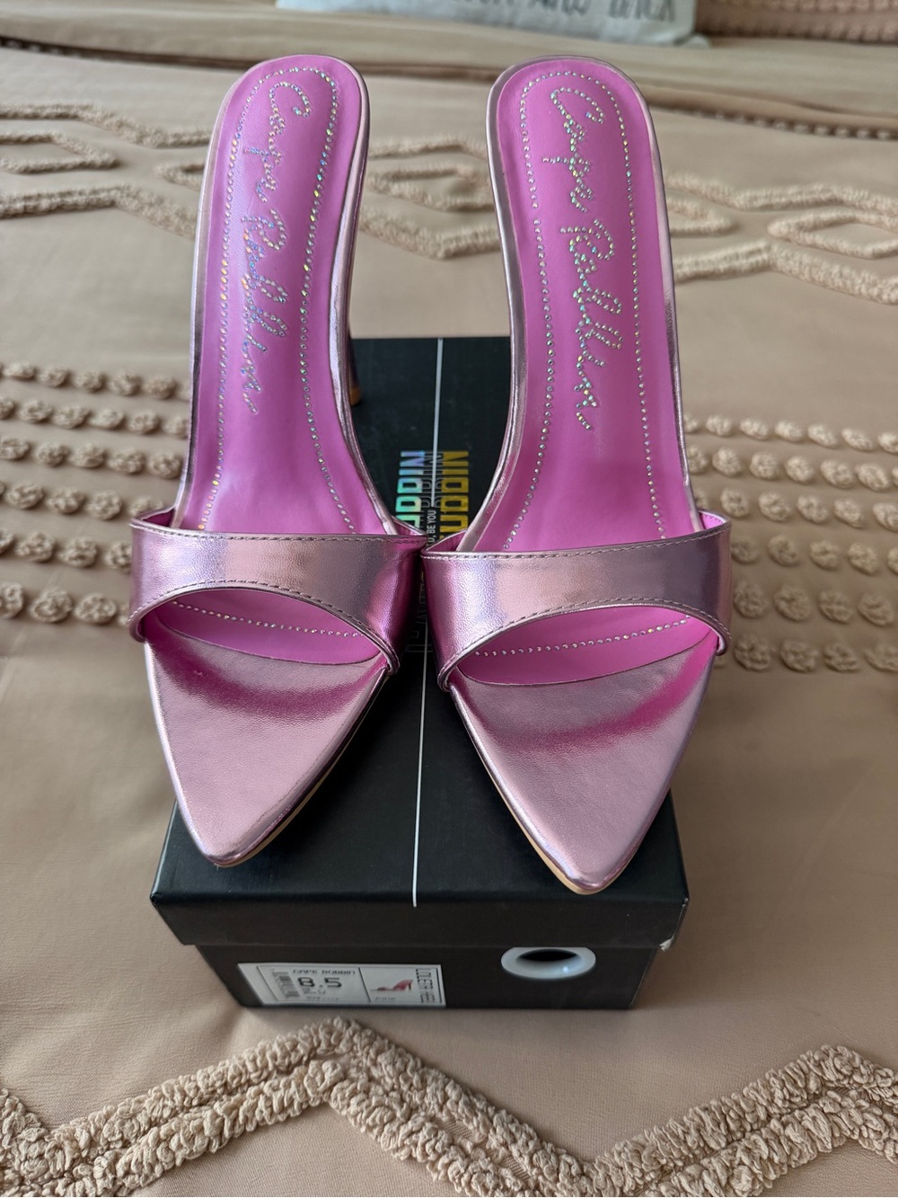 Cape Robbin Metallic Pink Pointed Toe Slip-On Heels